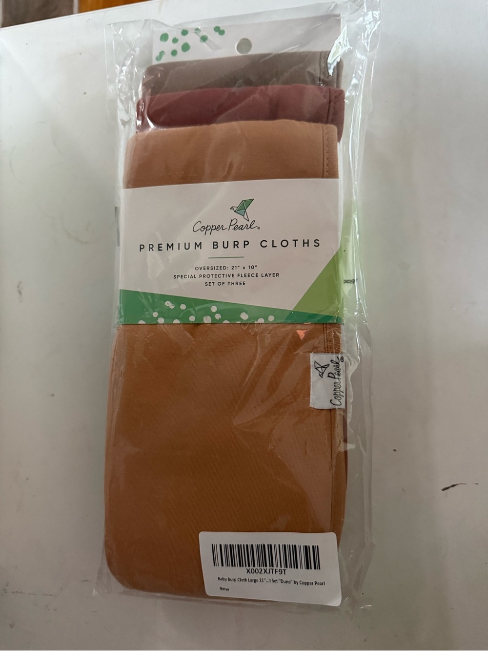 Copper Pearl Dune Premium Burp Cloths - 3-Pack